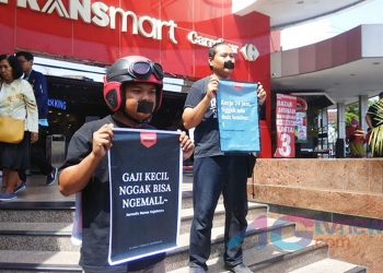 Aksi Solidaritas Jurnalis Kediri di Hari Buruh Sedunia 2019