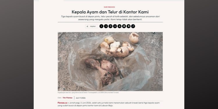 Teror Kepala Ayam Menyasar Kantor Redaksi Floresa.co di NTT